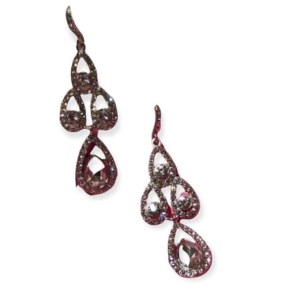 Costume Dangle Fishhook Sparkle Formal Earrings - Picture 1 of 5